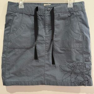 L.L Bean 12 Petite Drawstring Above Knee Skirt w Floral Embroidery &Pockets 139